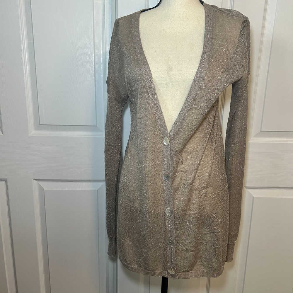 Chan Luu India Lightweight Metallic Boyfriend‎ Cardigan Women's Large